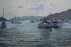Red sail boat Salcombe - gouache - 2008-Jennifer Wright-Giclee Print