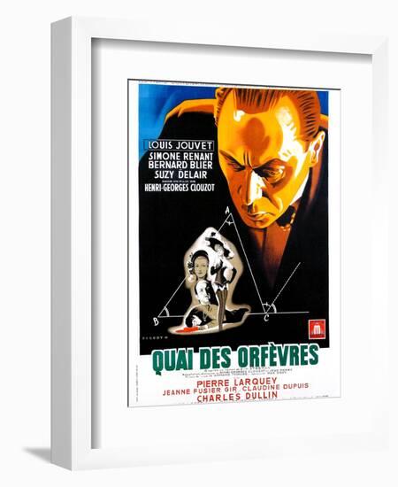 JENNY LAMOUR, (aka QUAI DES ORFEVRES), French poster, Louis Jouvet, 1947-null-Framed Premium Giclee Print