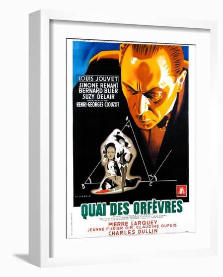 JENNY LAMOUR, (aka QUAI DES ORFEVRES), French poster, Louis Jouvet, 1947-null-Framed Art Print