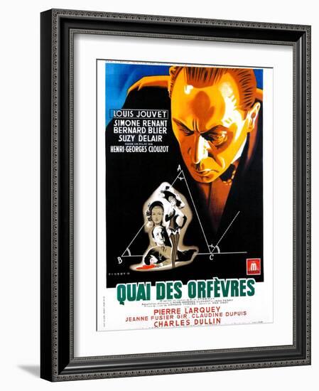 JENNY LAMOUR, (aka QUAI DES ORFEVRES), French poster, Louis Jouvet, 1947-null-Framed Art Print