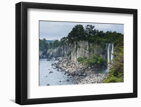 Jeongbang Pokpo Waterfall, Island of Jejudo, UNESCO World Heritage Site, South Korea, Asia-Michael-Framed Photographic Print