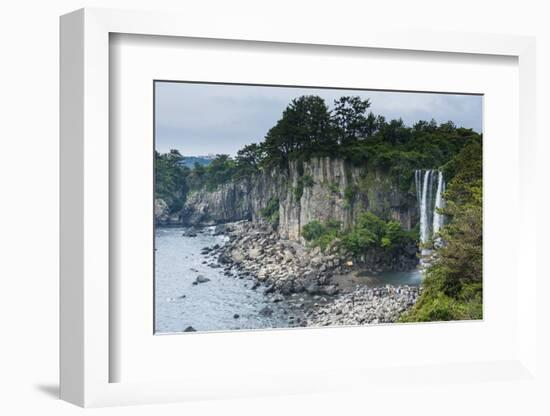 Jeongbang Pokpo Waterfall, Island of Jejudo, UNESCO World Heritage Site, South Korea, Asia-Michael-Framed Photographic Print