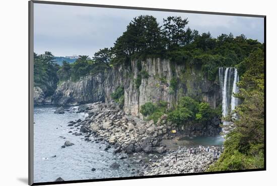 Jeongbang Pokpo Waterfall, Island of Jejudo, UNESCO World Heritage Site, South Korea, Asia-Michael-Mounted Photographic Print