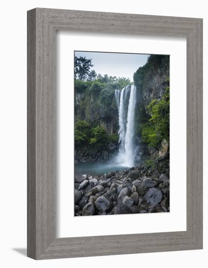 Jeongbang Pokpo Waterfall, Island of Jejudo, UNESCO World Heritage Site, South Korea, Asia-Michael-Framed Photographic Print