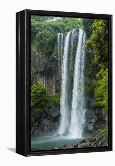 Jeongbang Pompom Waterfall, Jejudo Island, South Korea-Michael Runkel-Framed Premier Image Canvas