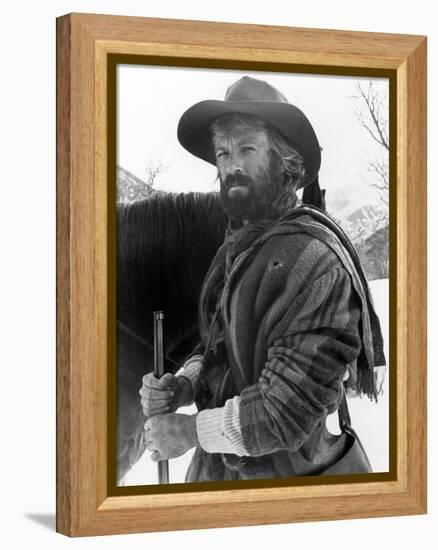 JEREMIAH JOHNSON, 1972 directed by SYNEY POLLACK Robert Redford (b/w photo)-null-Framed Stretched Canvas