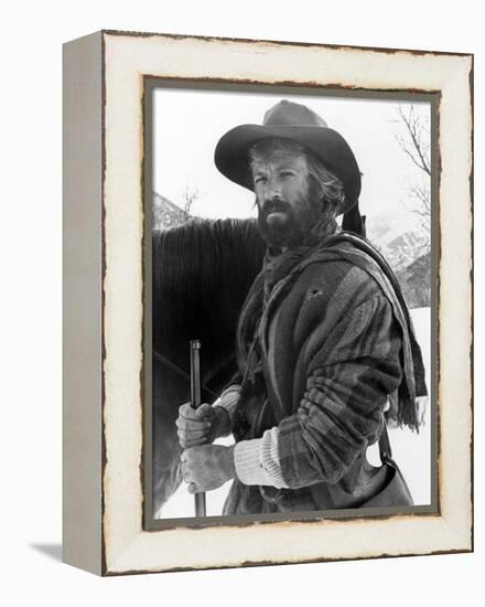 JEREMIAH JOHNSON, 1972 directed by SYNEY POLLACK Robert Redford (b/w photo)-null-Framed Stretched Canvas