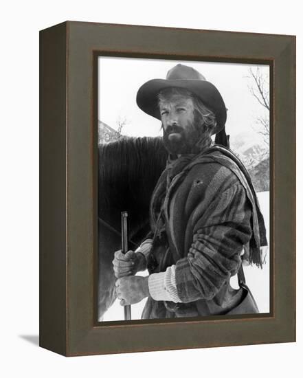 JEREMIAH JOHNSON, 1972 directed by SYNEY POLLACK Robert Redford (b/w photo)-null-Framed Stretched Canvas