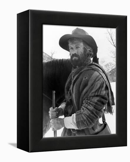 JEREMIAH JOHNSON, 1972 directed by SYNEY POLLACK Robert Redford (b/w photo)-null-Framed Stretched Canvas