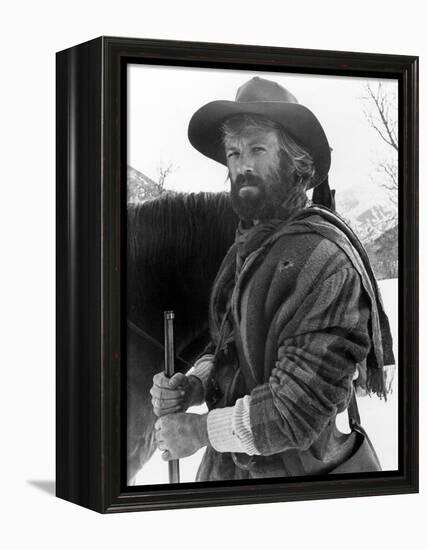 JEREMIAH JOHNSON, 1972 directed by SYNEY POLLACK Robert Redford (b/w photo)-null-Framed Stretched Canvas