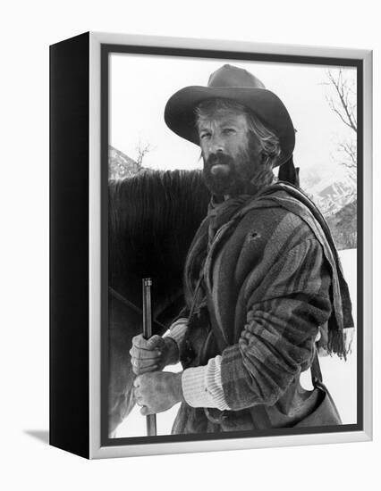JEREMIAH JOHNSON, 1972 directed by SYNEY POLLACK Robert Redford (b/w photo)-null-Framed Stretched Canvas