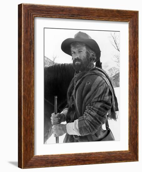 JEREMIAH JOHNSON, 1972 directed by SYNEY POLLACK Robert Redford (b/w photo)-null-Framed Photo