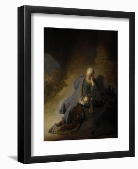 Jeremiah Lamenting over the Destruction of Jerusalem, 1630-Rembrandt van Rijn-Framed Giclee Print