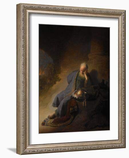 Jeremiah Lamenting the Destruction of Jerusalem, 1630-Rembrandt van Rijn-Framed Giclee Print