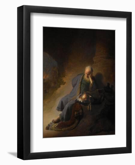 Jeremiah Lamenting the Destruction of Jerusalem, 1630-Rembrandt van Rijn-Framed Premium Giclee Print