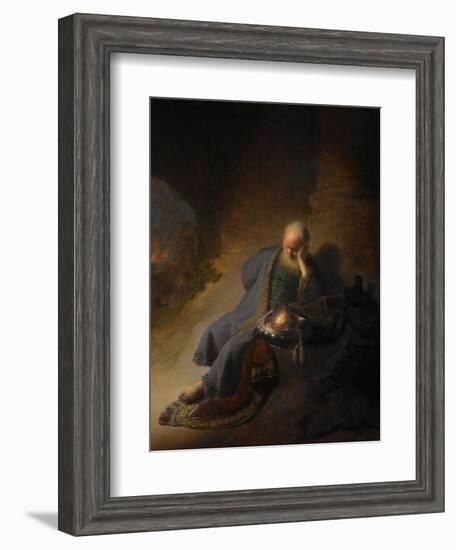 Jeremiah Lamenting the Destruction of Jerusalem, 1630-Rembrandt van Rijn-Framed Giclee Print