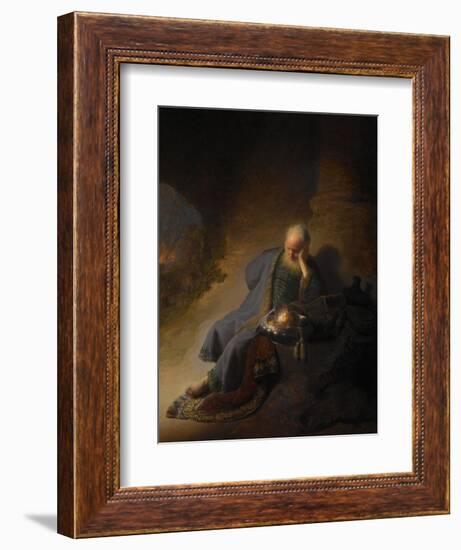 Jeremiah Lamenting the Destruction of Jerusalem, 1630-Rembrandt van Rijn-Framed Giclee Print