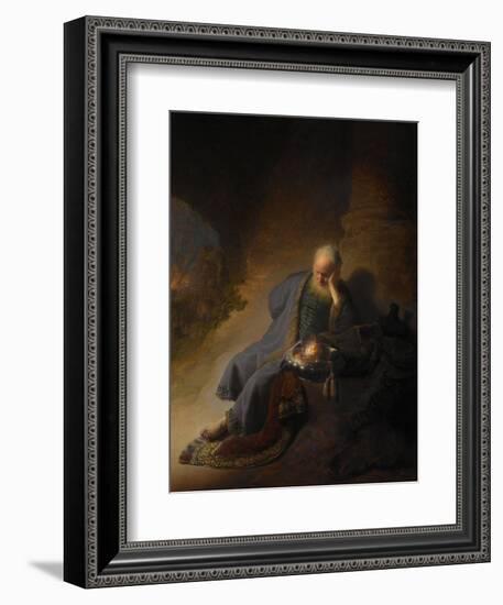 Jeremiah Lamenting the Destruction of Jerusalem, 1630-Rembrandt van Rijn-Framed Giclee Print