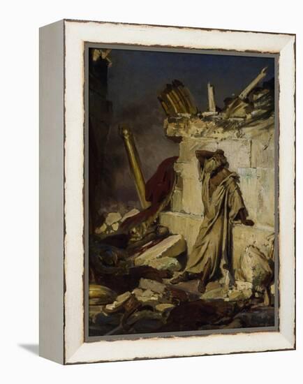 Jeremiah Lamenting the Destruction of Jerusalem, 1870-Ilya Yefimovich Repin-Framed Premier Image Canvas