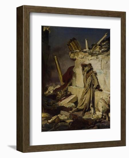 Jeremiah Lamenting the Destruction of Jerusalem, 1870-Ilya Yefimovich Repin-Framed Giclee Print