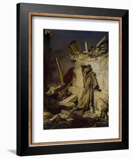 Jeremiah Lamenting the Destruction of Jerusalem, 1870-Ilya Yefimovich Repin-Framed Giclee Print