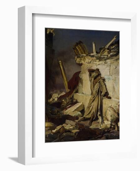 Jeremiah Lamenting the Destruction of Jerusalem, 1870-Ilya Yefimovich Repin-Framed Giclee Print