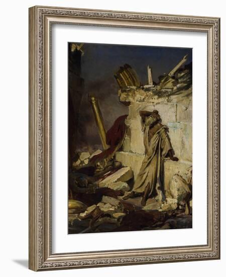 Jeremiah Lamenting the Destruction of Jerusalem, 1870-Ilya Yefimovich Repin-Framed Giclee Print