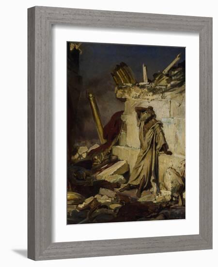 Jeremiah Lamenting the Destruction of Jerusalem, 1870-Ilya Yefimovich Repin-Framed Giclee Print