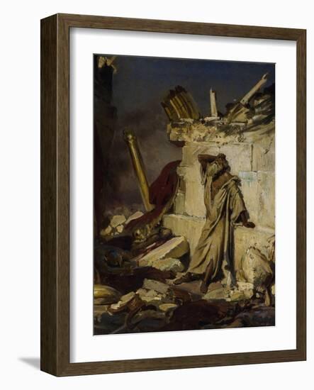 Jeremiah Lamenting the Destruction of Jerusalem, 1870-Ilya Yefimovich Repin-Framed Giclee Print