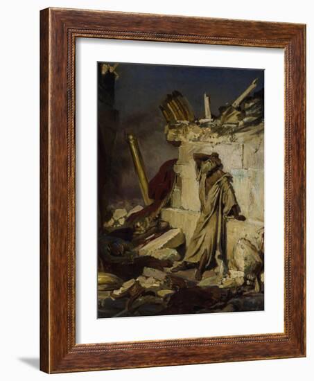 Jeremiah Lamenting the Destruction of Jerusalem, 1870-Ilya Yefimovich Repin-Framed Giclee Print