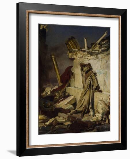 Jeremiah Lamenting the Destruction of Jerusalem, 1870-Ilya Yefimovich Repin-Framed Giclee Print