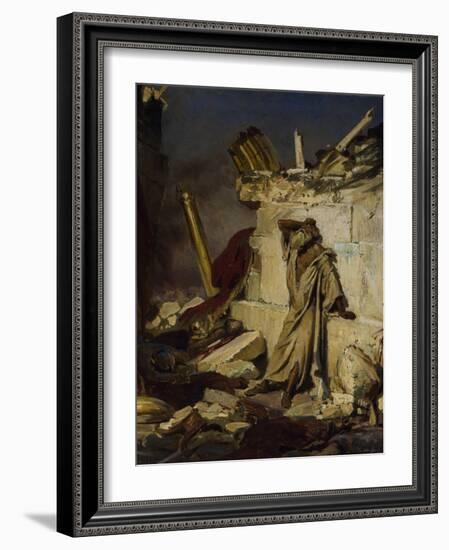 Jeremiah Lamenting the Destruction of Jerusalem, 1870-Ilya Yefimovich Repin-Framed Giclee Print