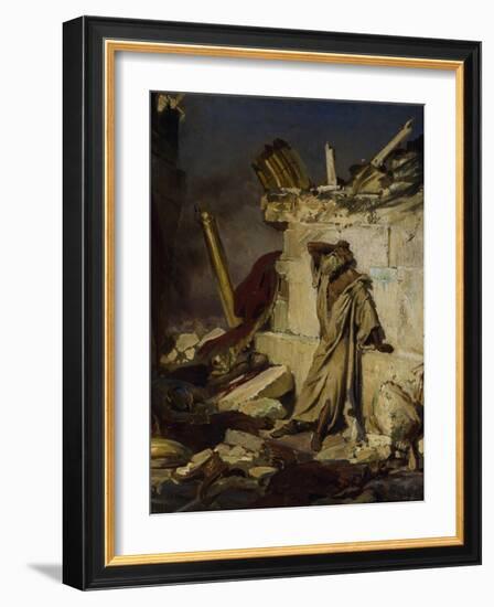 Jeremiah Lamenting the Destruction of Jerusalem, 1870-Ilya Yefimovich Repin-Framed Giclee Print