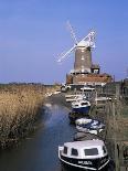 Boats on Waterway and Windmill, Cley Next the Sea, Norfolk, England, United Kingdom-Jeremy Bright-Photographic Print