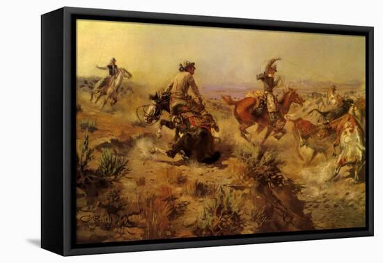 Jerked Down, 1907-Charles Marion Russell-Framed Premier Image Canvas