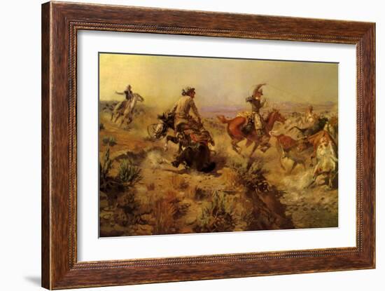 Jerked Down, 1907-Charles Marion Russell-Framed Giclee Print