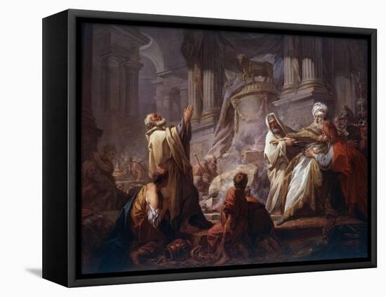 Jeroboam Sacrificing to Idols - “The Sacrifice of Jeroboam to the Idols” before Jeroboam, the First-Jean-Honore Fragonard-Framed Premier Image Canvas