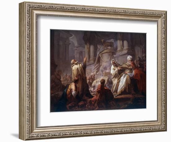 Jeroboam Sacrificing to Idols - “The Sacrifice of Jeroboam to the Idols” before Jeroboam, the First-Jean-Honore Fragonard-Framed Giclee Print