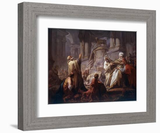 Jeroboam Sacrificing to Idols - “The Sacrifice of Jeroboam to the Idols” before Jeroboam, the First-Jean-Honore Fragonard-Framed Giclee Print