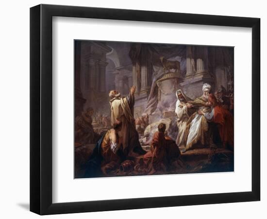 Jeroboam Sacrificing to Idols - “The Sacrifice of Jeroboam to the Idols” before Jeroboam, the First-Jean-Honore Fragonard-Framed Giclee Print