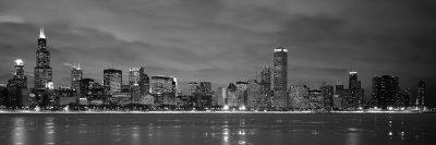 Chicago - B&W Reflection-Jerry Driendl-Photographic Print