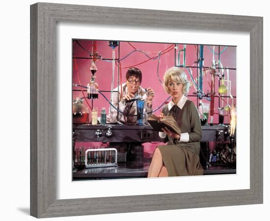 Jerry Lewis; Stella Stevens. "The Nutty Professor" [1963], Directed by Jerry Lewis.-null-Framed Photographic Print