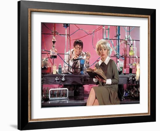 Jerry Lewis; Stella Stevens. "The Nutty Professor" [1963], Directed by Jerry Lewis.-null-Framed Photographic Print