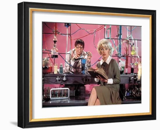 Jerry Lewis; Stella Stevens. "The Nutty Professor" [1963], Directed by Jerry Lewis.-null-Framed Photographic Print