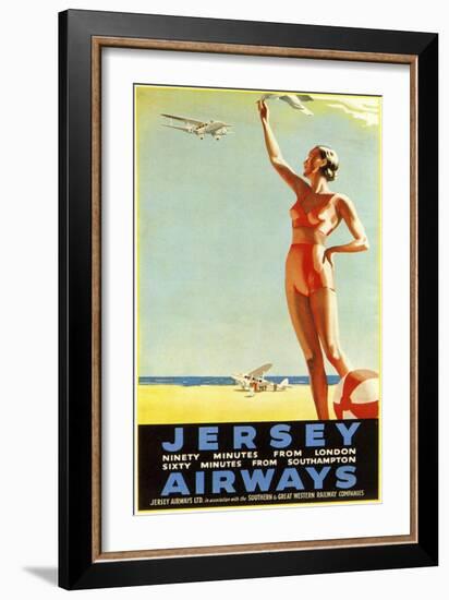 Jersey Airways Great Britain-null-Framed Giclee Print