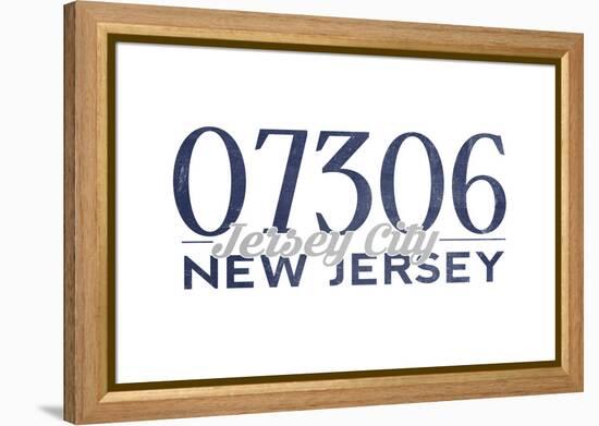 Jersey City, New Jersey - 07306 Zip Code (Blue)-Lantern Press-Framed Stretched Canvas