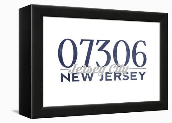 Jersey City, New Jersey - 07306 Zip Code (Blue)-Lantern Press-Framed Stretched Canvas