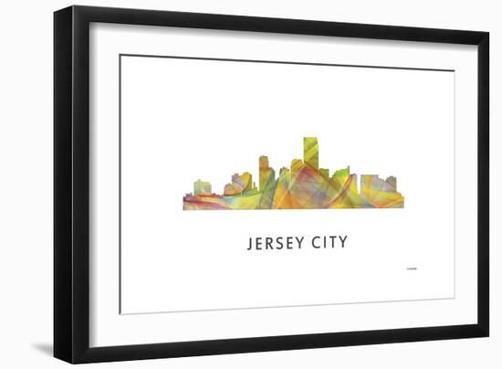 Jersey City New Jersey Skyline-Marlene Watson-Framed Giclee Print