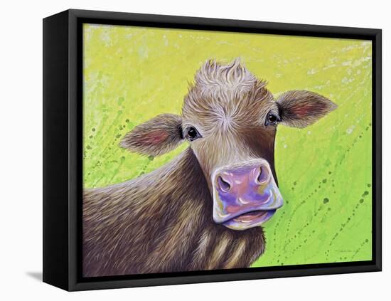Jersey Cow-Michelle Faber-Framed Premier Image Canvas