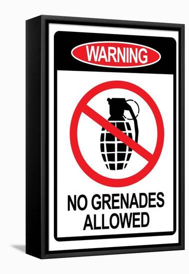 Jersey Shore No Grenades Allowed-null-Framed Stretched Canvas